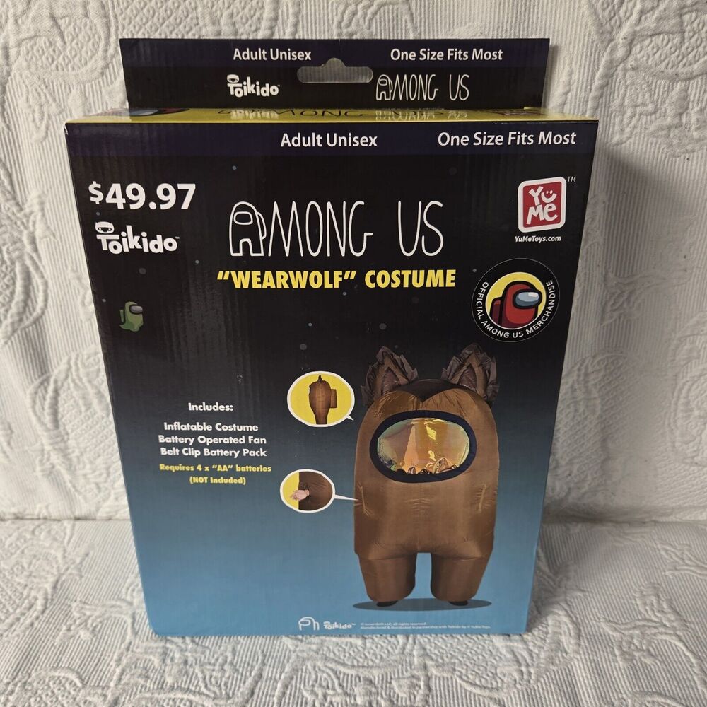 Toikido Among Us Inflatable Wearwolf Halloween Costume Brown 2021 Fan One Size
